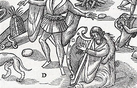 traditional harper accompanying a bard